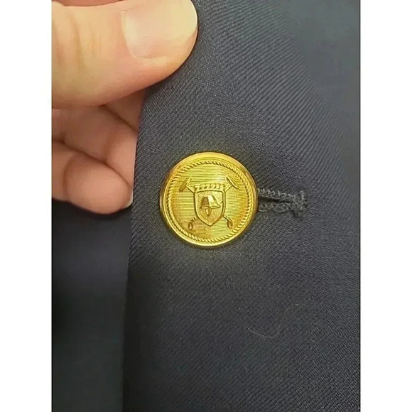 Lauren Ralph Lauren Blazer Suit Jacket Men's Size 44L Blue 100% Wool Gold Button - Picture 5 of 9